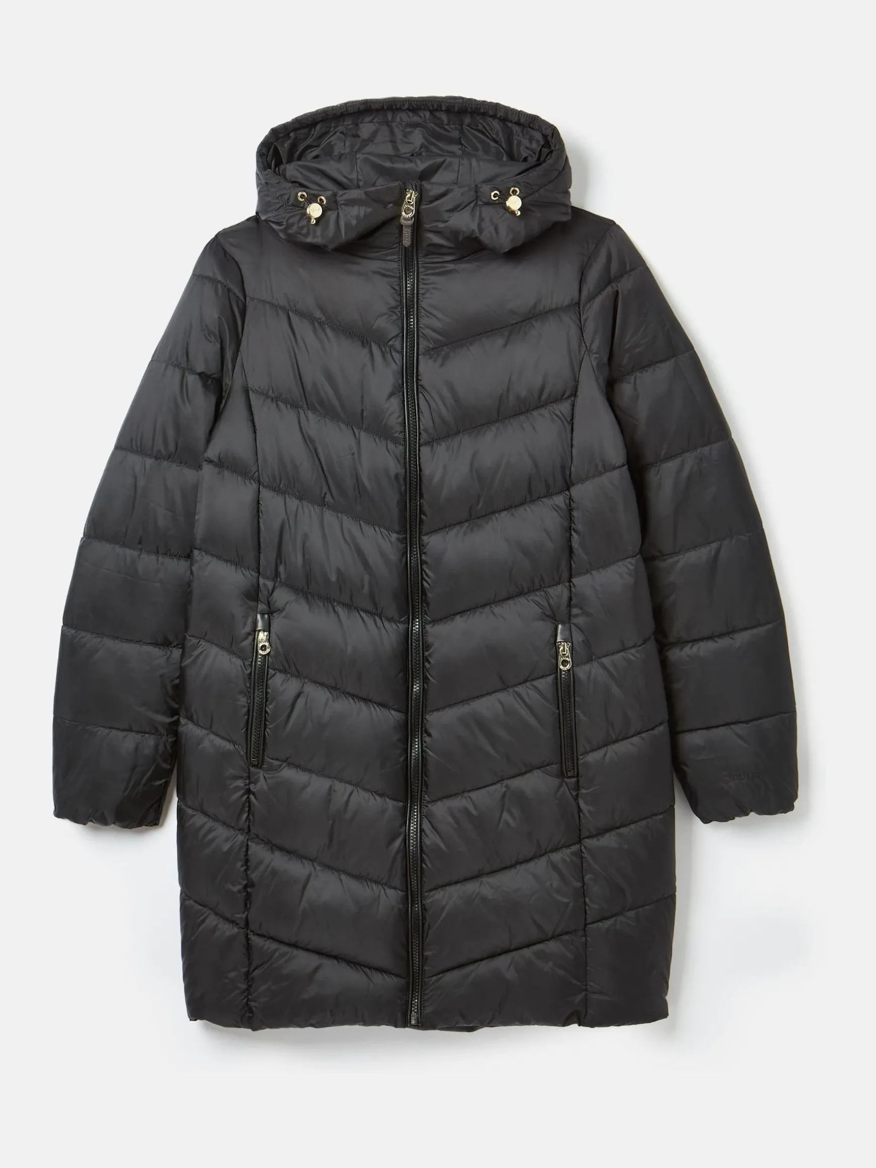 Moorsdale Black Mid Length Showerproof Padded Coat