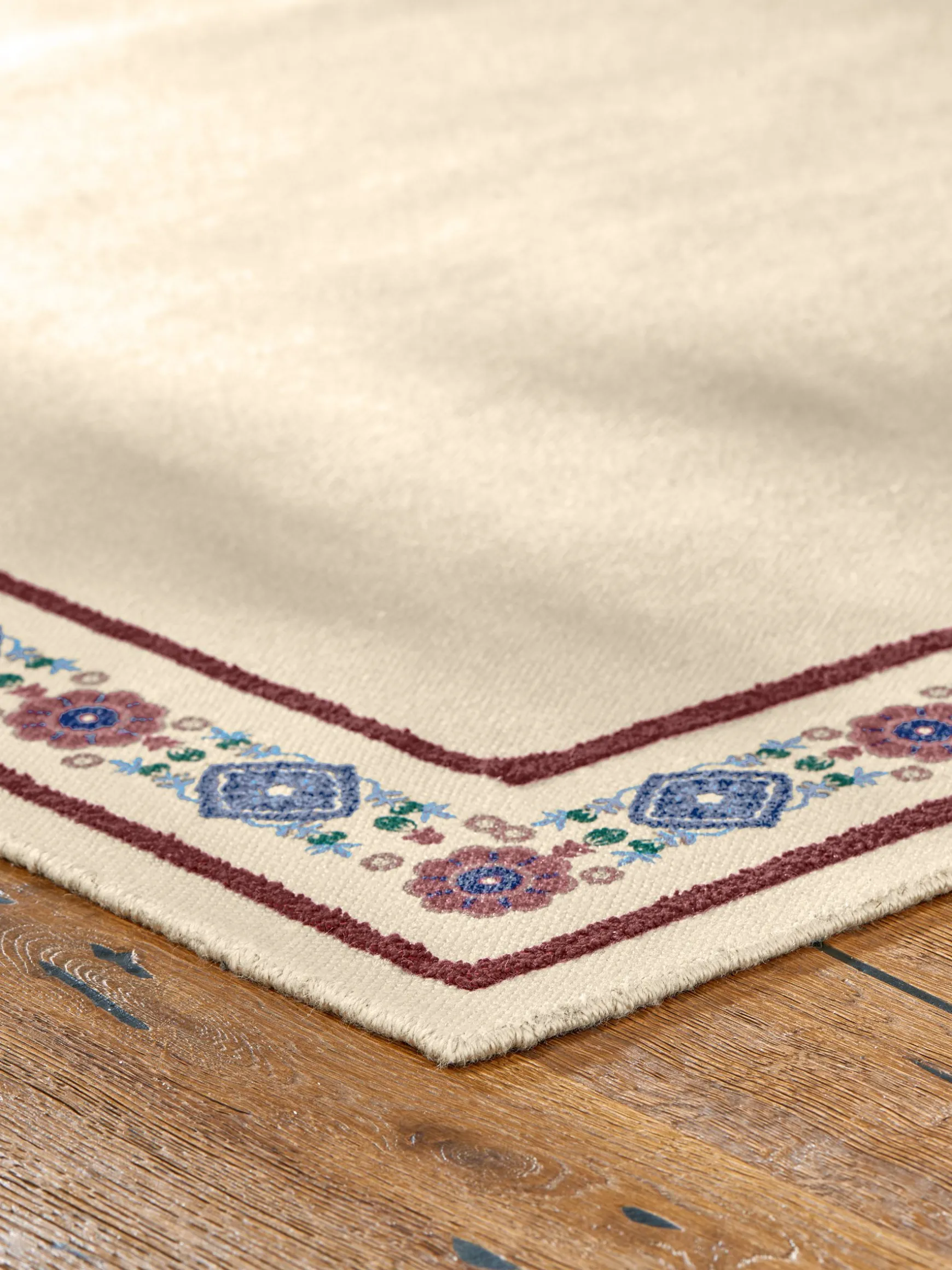 Natural Blenheim Cotton Border Rug