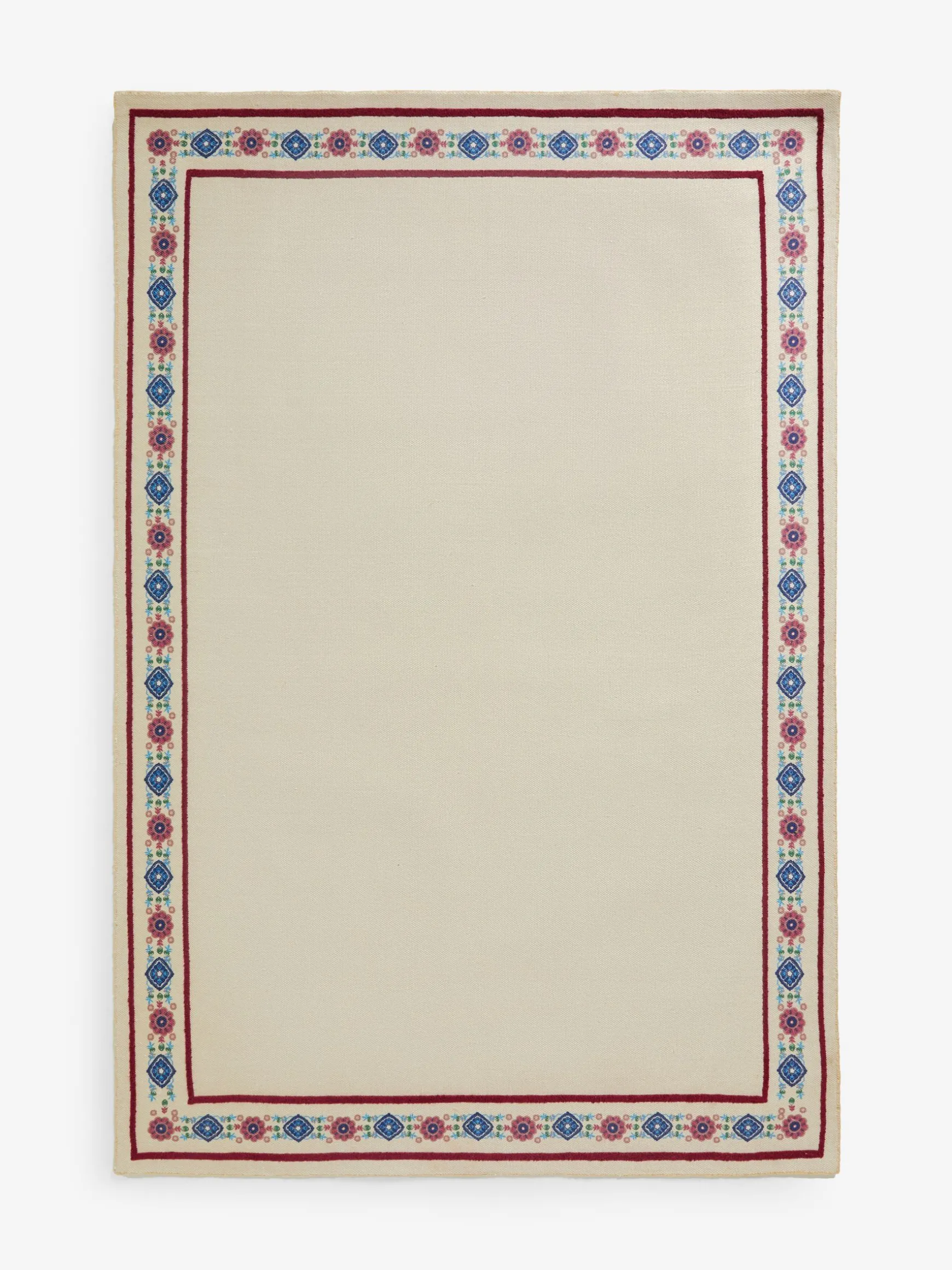Natural Blenheim Cotton Border Rug