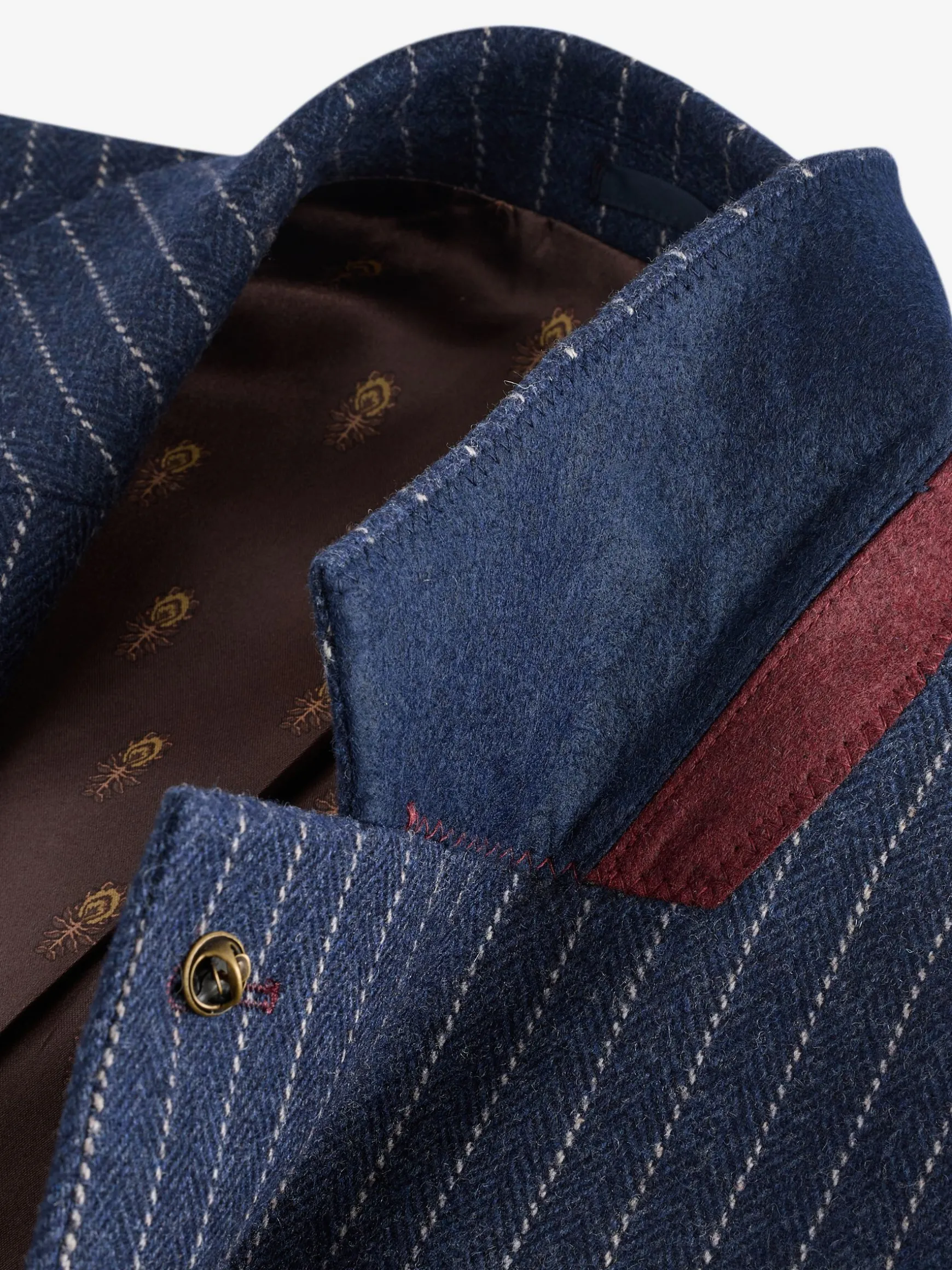Navy Slim Fit Herringbone Suit Jacket