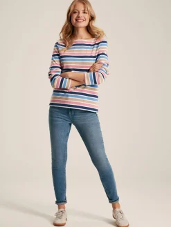 New Harbour Multi Striped Boat Neck Breton Top