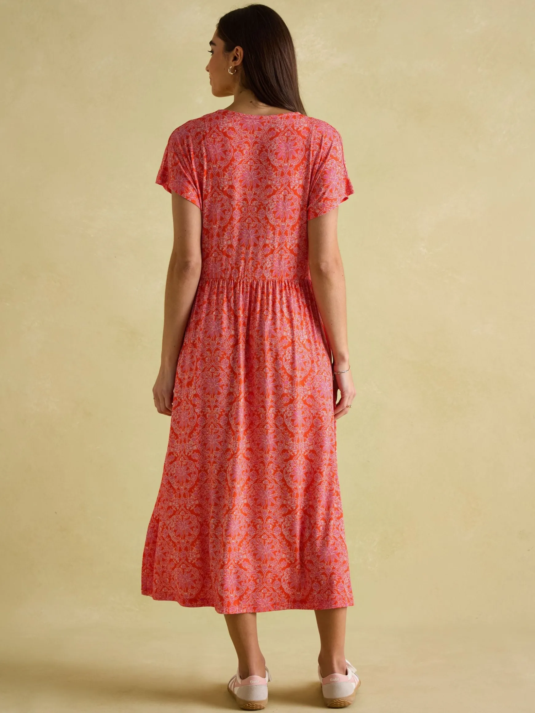 Nia Pink Jersey V-Neck Beach Dress