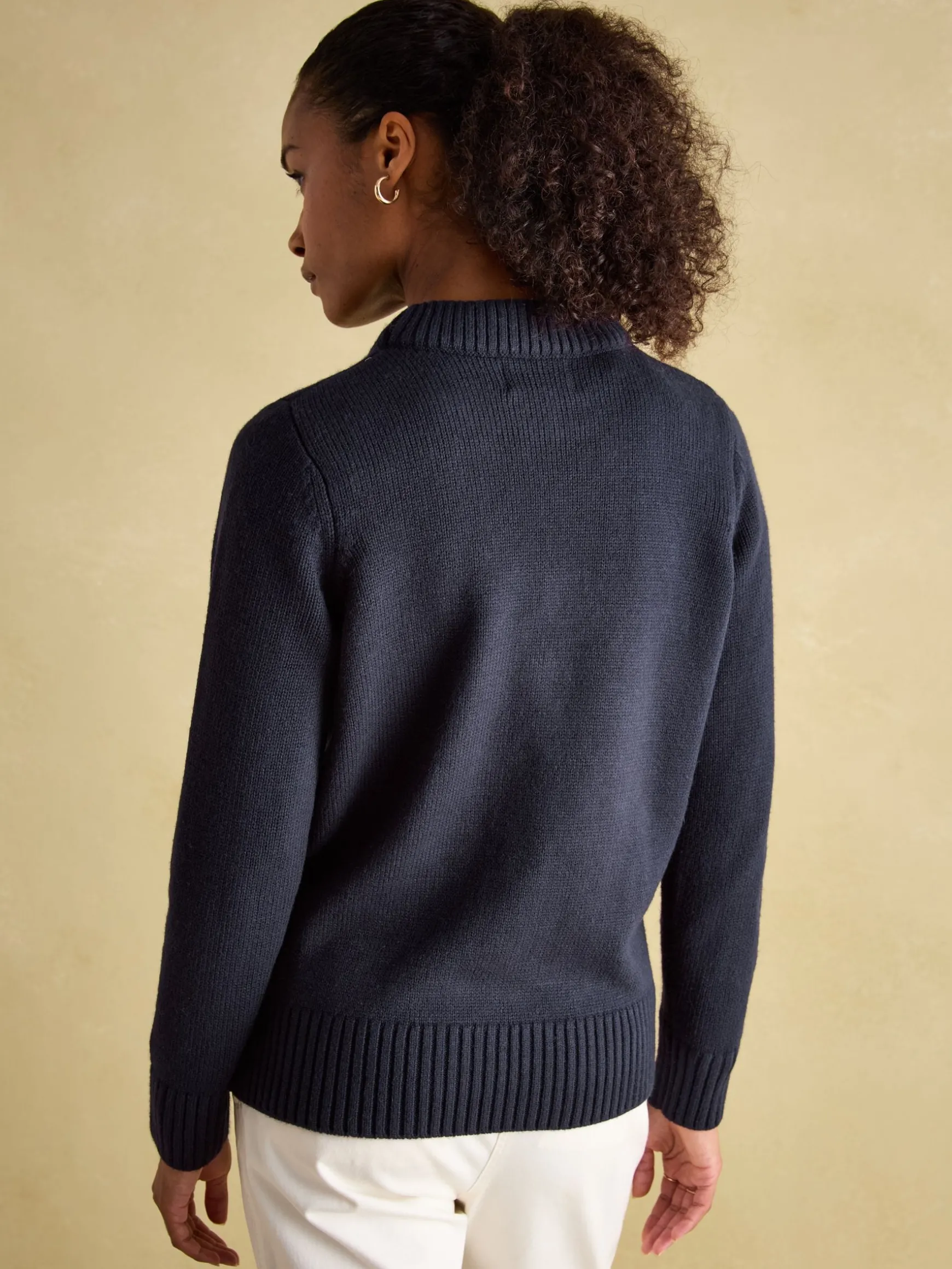 Noelle Navy Intarsia Christmas Jumper