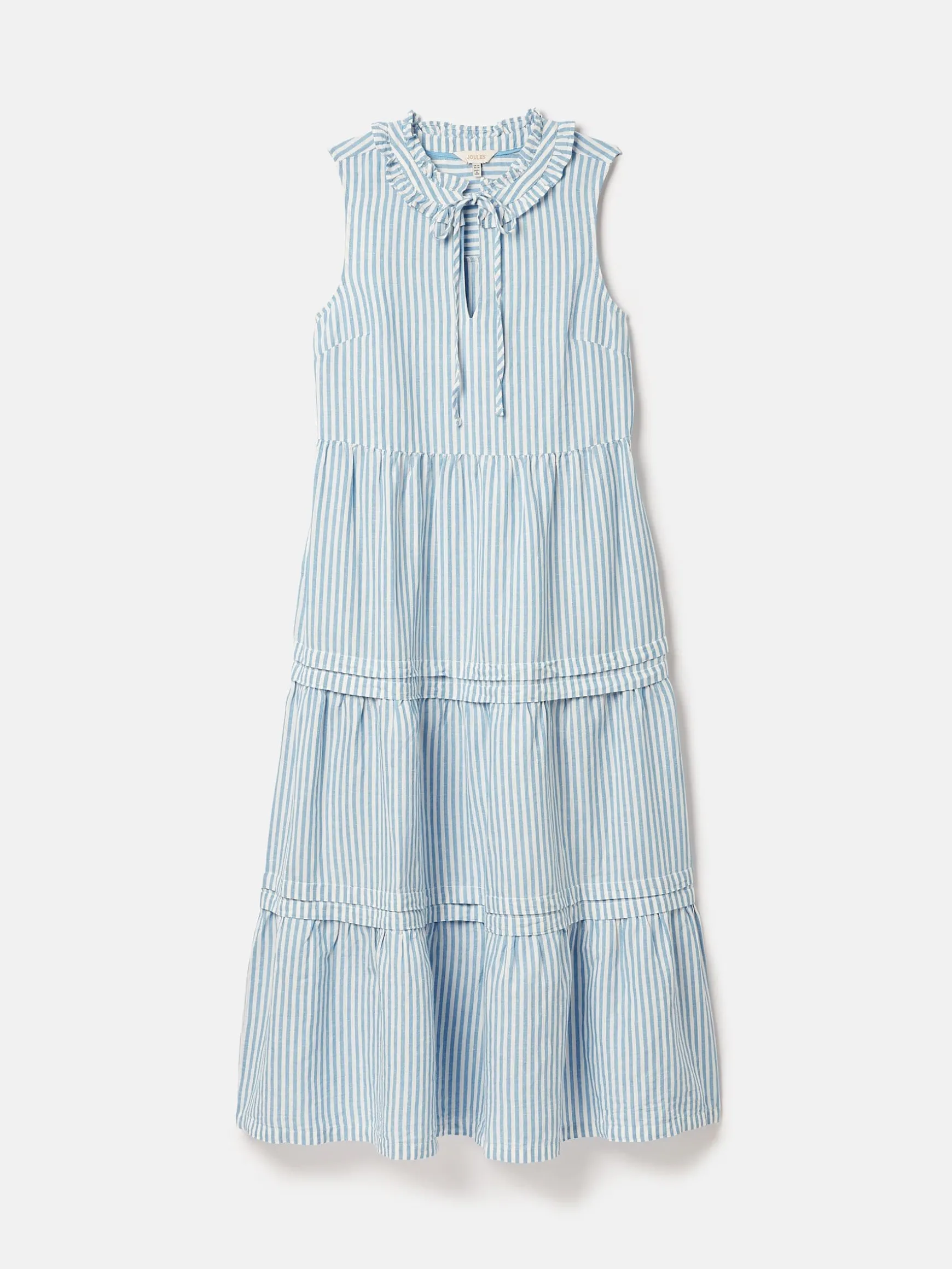 Ophelia Blue & White Sleeveless Tiered Dress