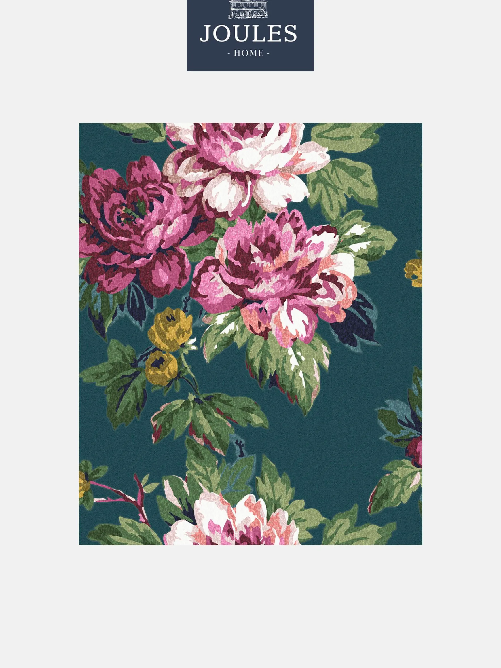 Peacock Blue Invite Floral 10M Wallpaper