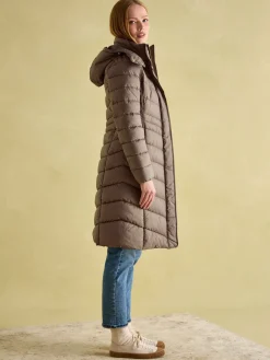 Pembury Neutral Showerproof Longline Padded Coat With Hood
