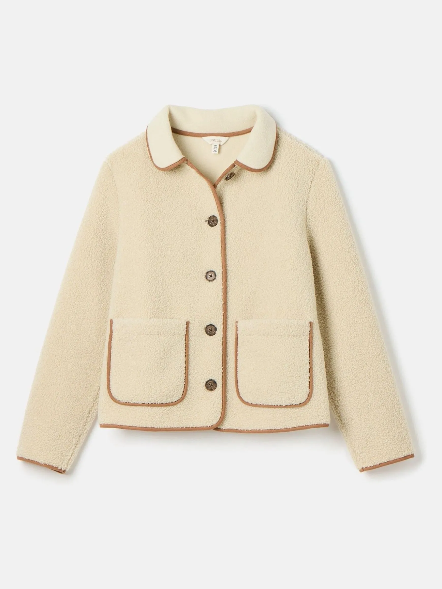 Sadie Cream Button Down Fleece Jacket