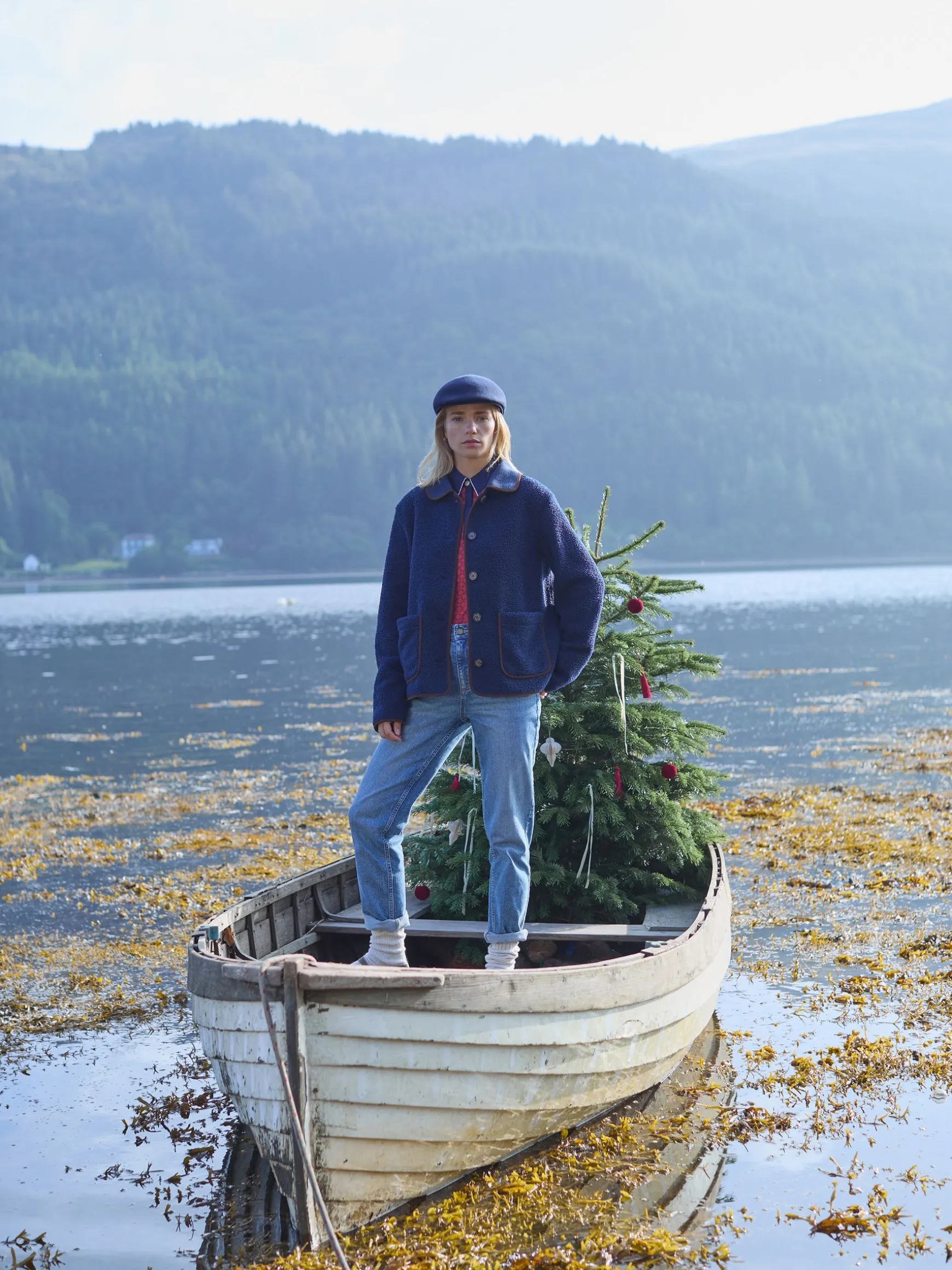 Sadie Navy Button Down Fleece Jacket