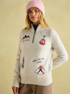 Summit Cream Quarter Zip Ski Jumper