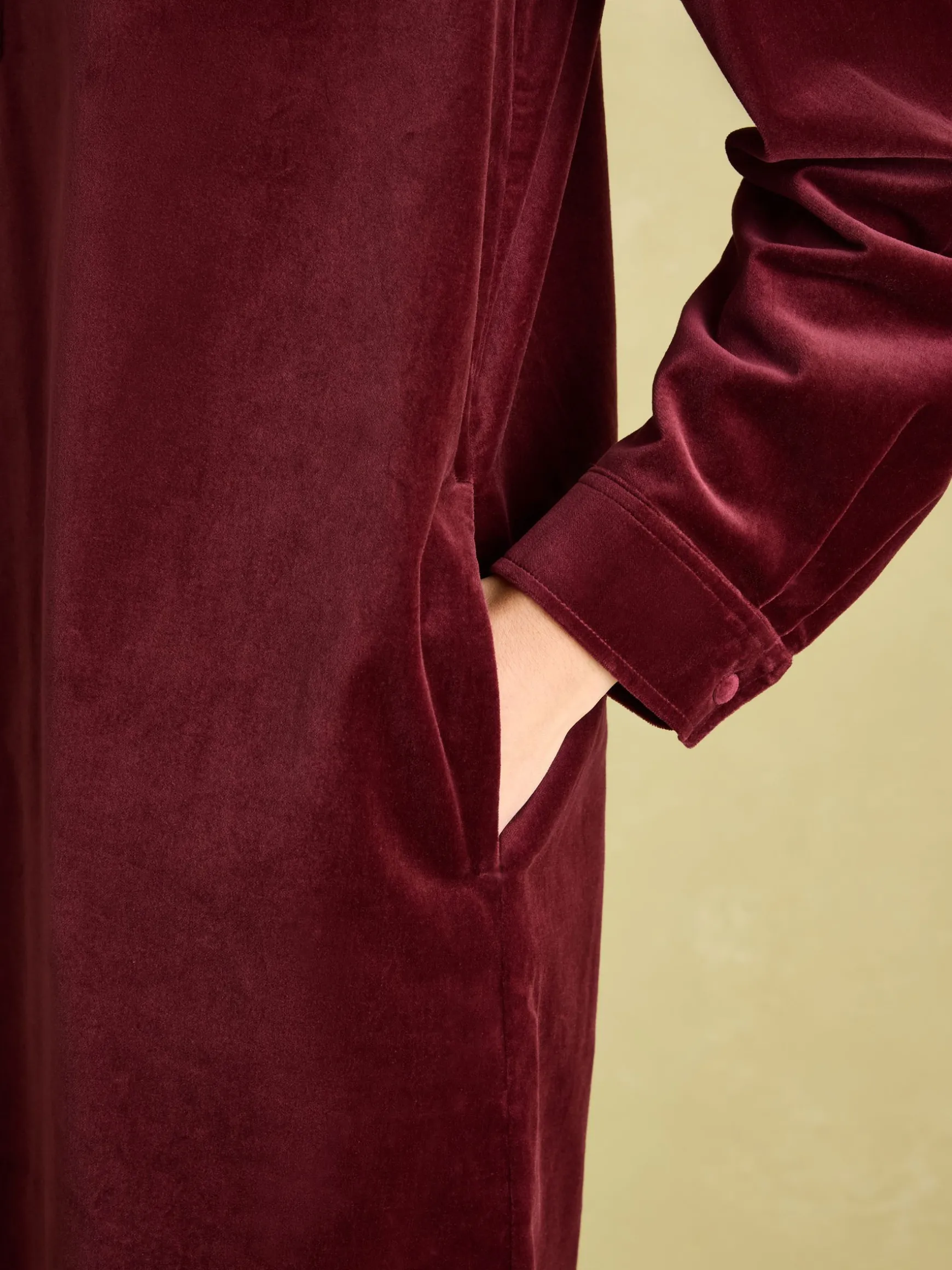 Velvet Marlowe Red Nehru Collar Shirt Dress