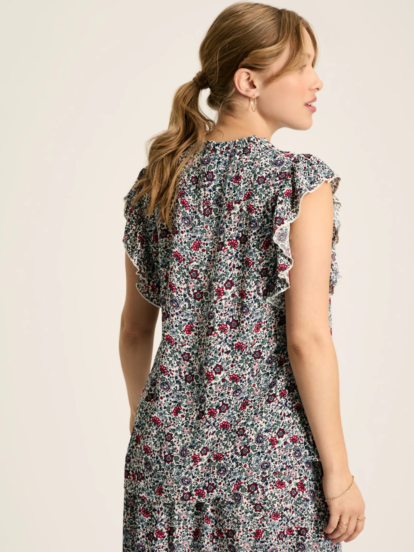 Verity Multi Frill Shoulder Sleeveless Blouse