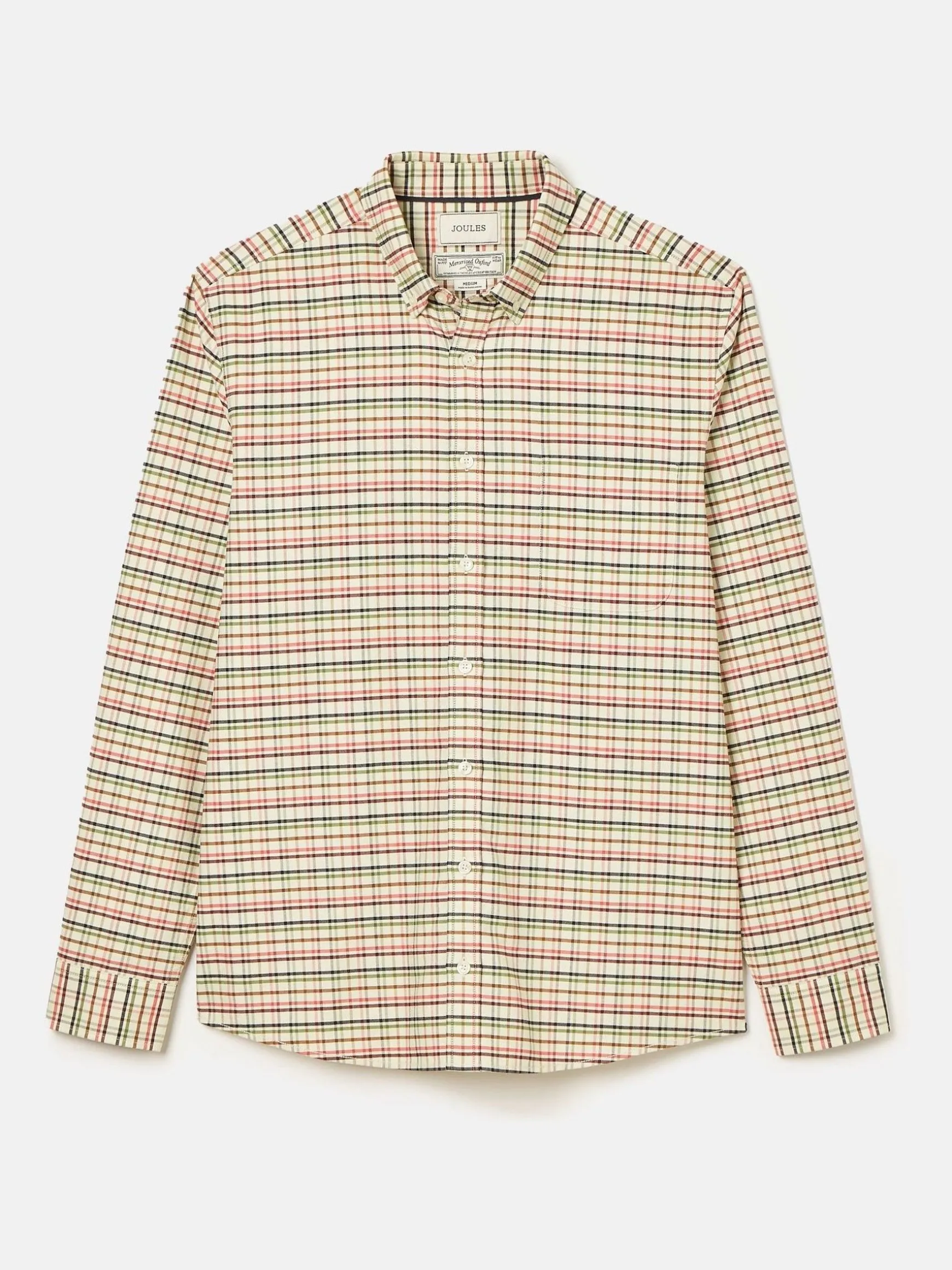 Welford Cream Multi Cotton Check Shirt