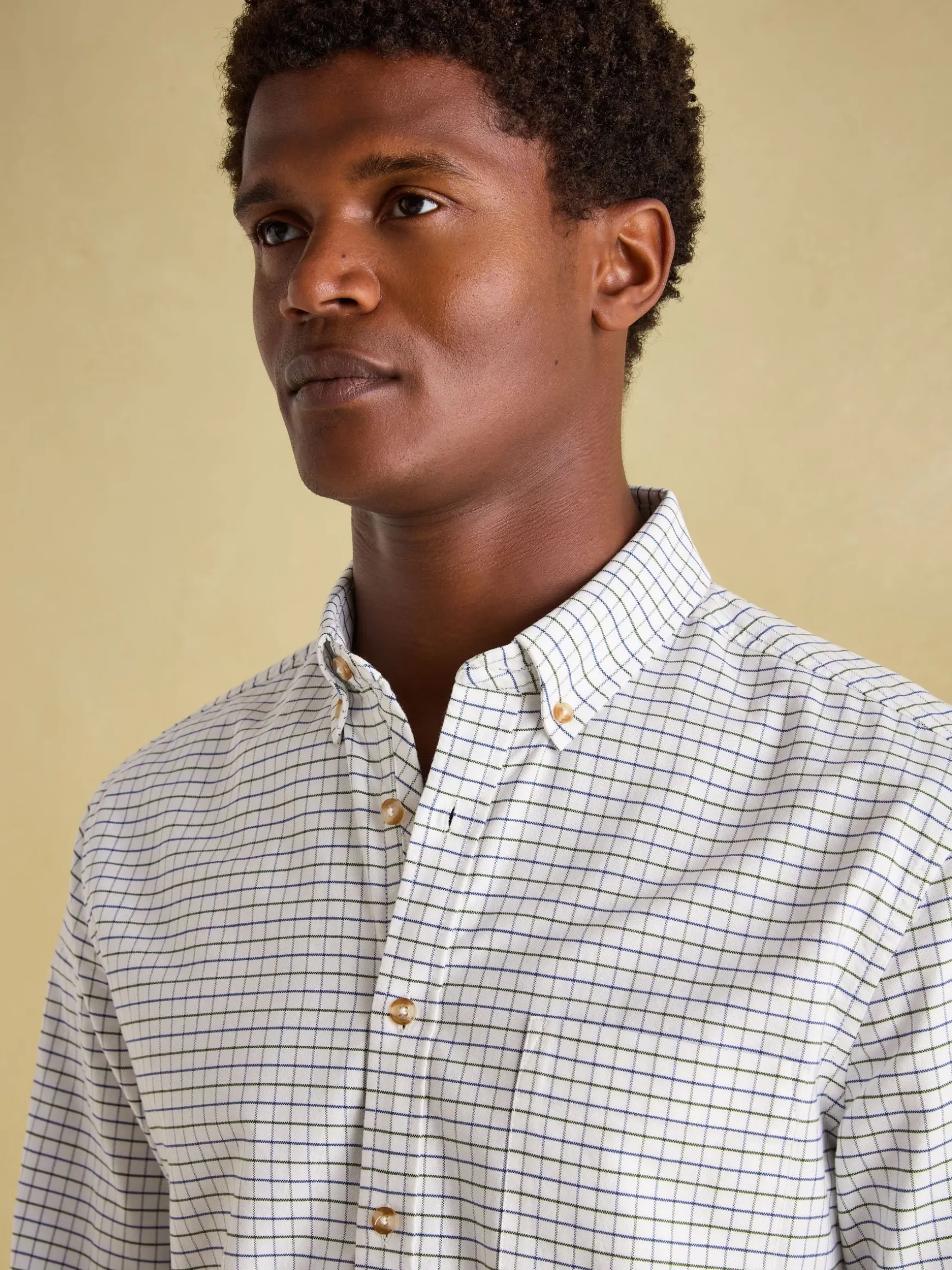 Welford Green Cotton Check Shirt