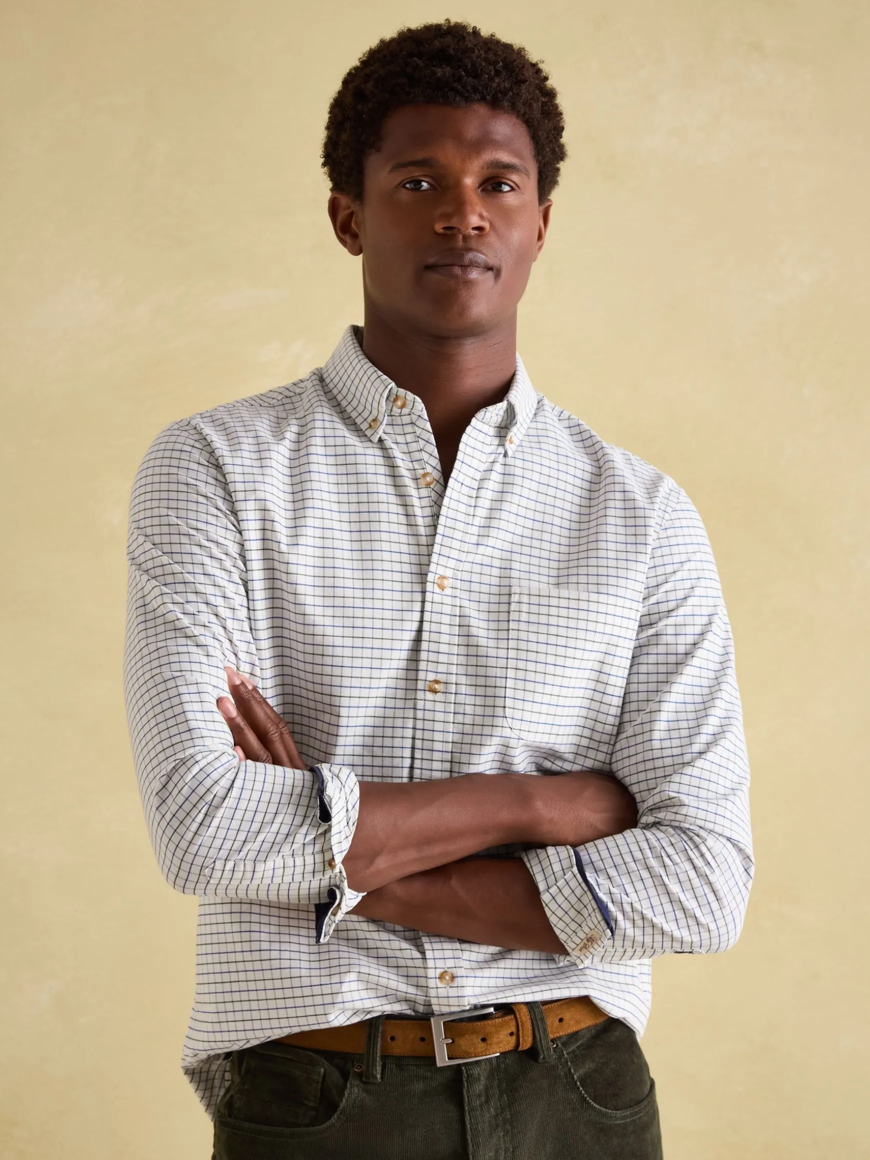 Welford Green Cotton Check Shirt