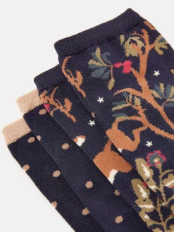 Women's Everyday Tan/Navy 2 Pack Socks (size 4-8)