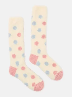 Women's Fluffy Cream Socks (size 4-8)