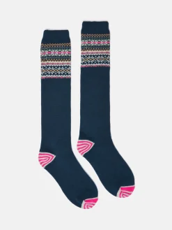 Women's Wader Blue Welly Socks (size 4-8)