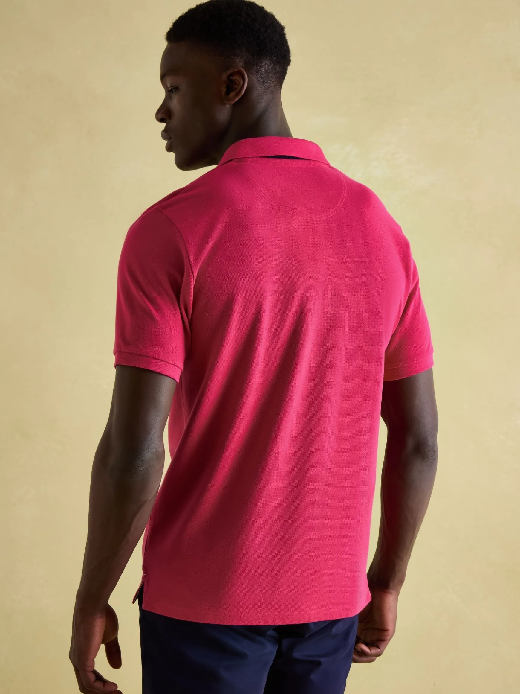 Woody Bright Pink Regular Fit Cotton Pique Polo Shirt