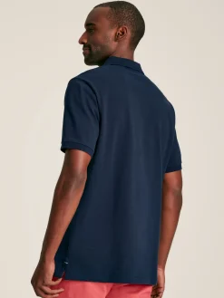 Woody Navy Blue Regular Fit Cotton Pique Polo Shirt
