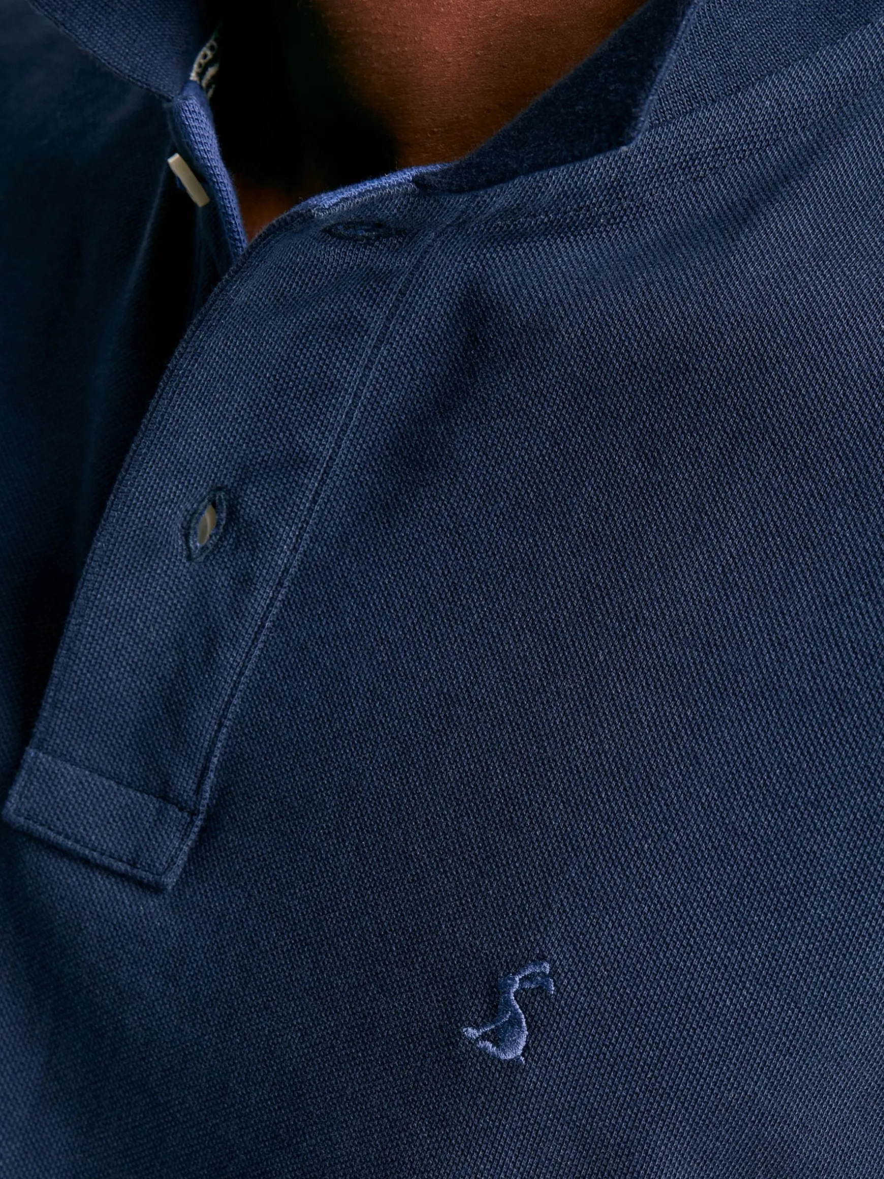 Woody Navy Blue Regular Fit Cotton Pique Polo Shirt