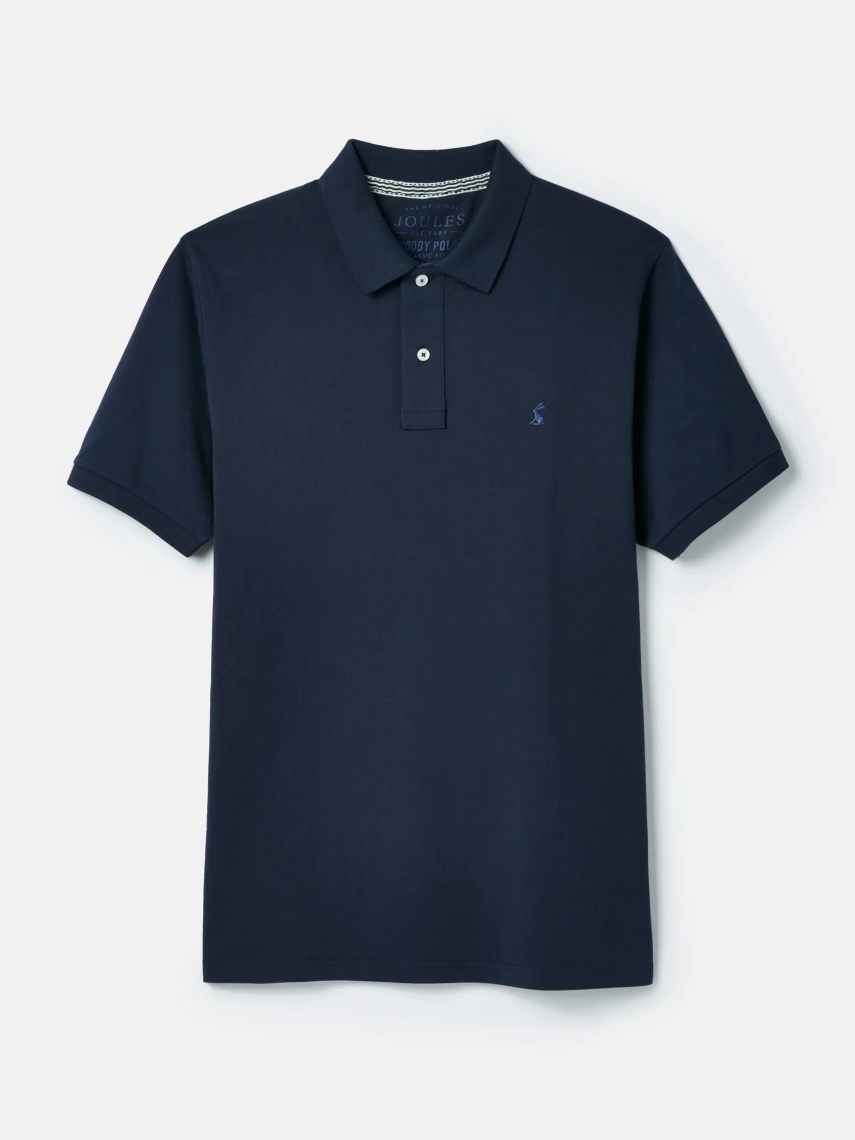 Woody Navy Blue Regular Fit Cotton Pique Polo Shirt